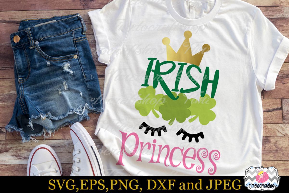 SVG, Dxf, Eps & Png St Patrick's Day Irish Princess example image 1