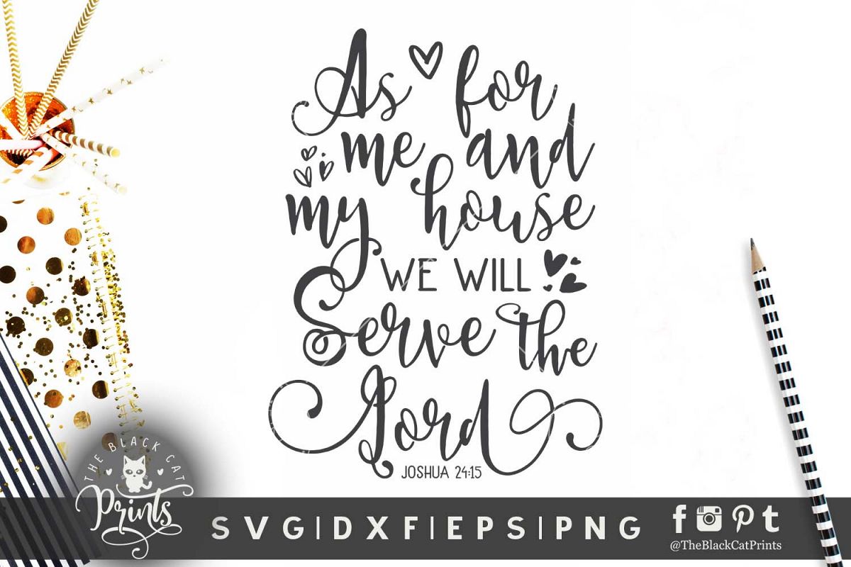 Download As for me and my house SVG DXF EPS PNG (111874) | Cut ...