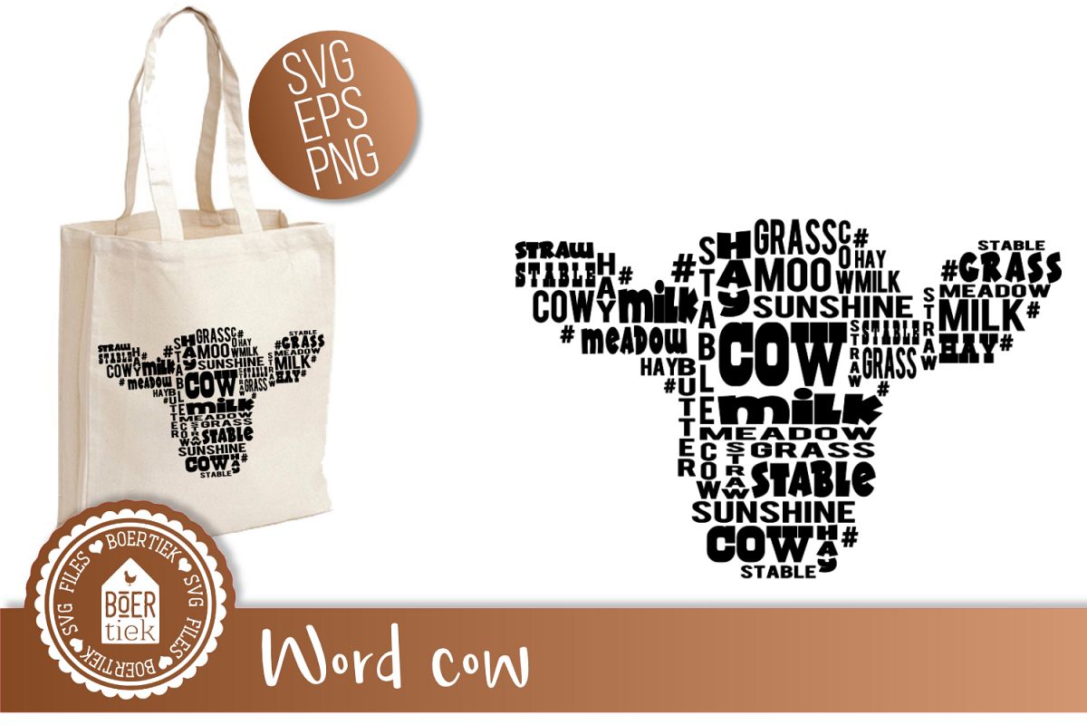 Download Cow With Words Svg Cutting File