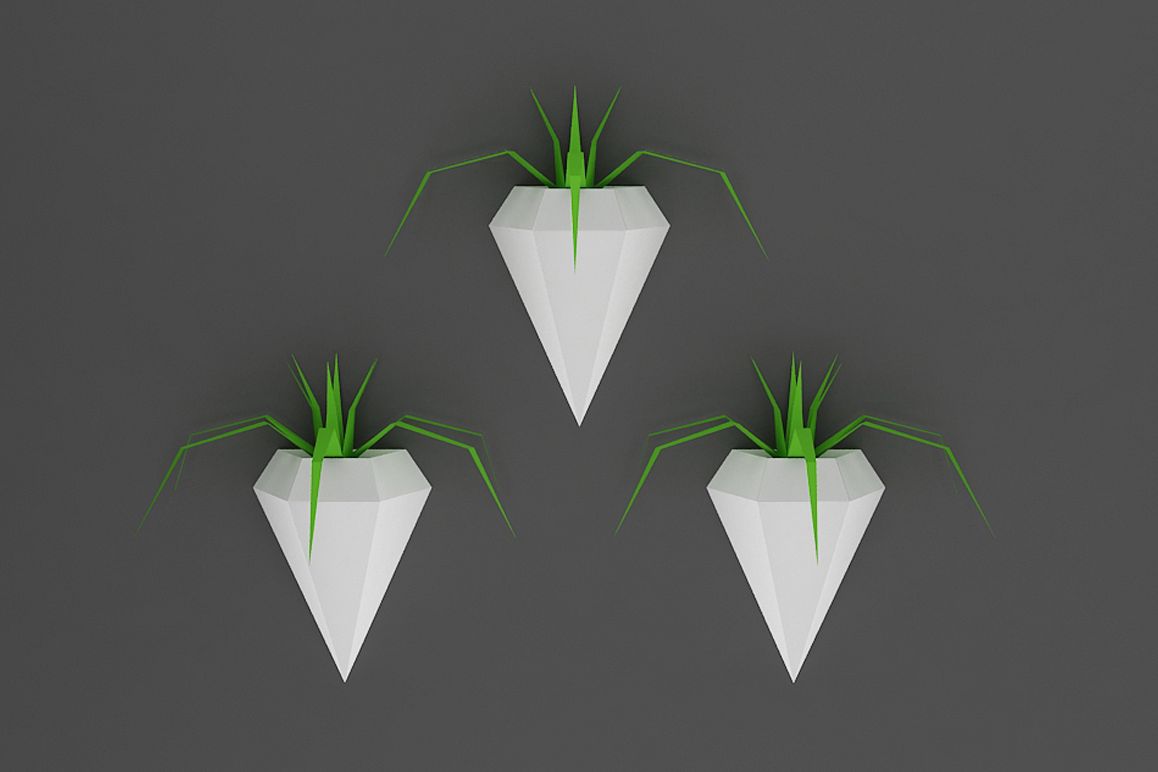 DIY Wall mount Planters - 3d papercraft example image 1