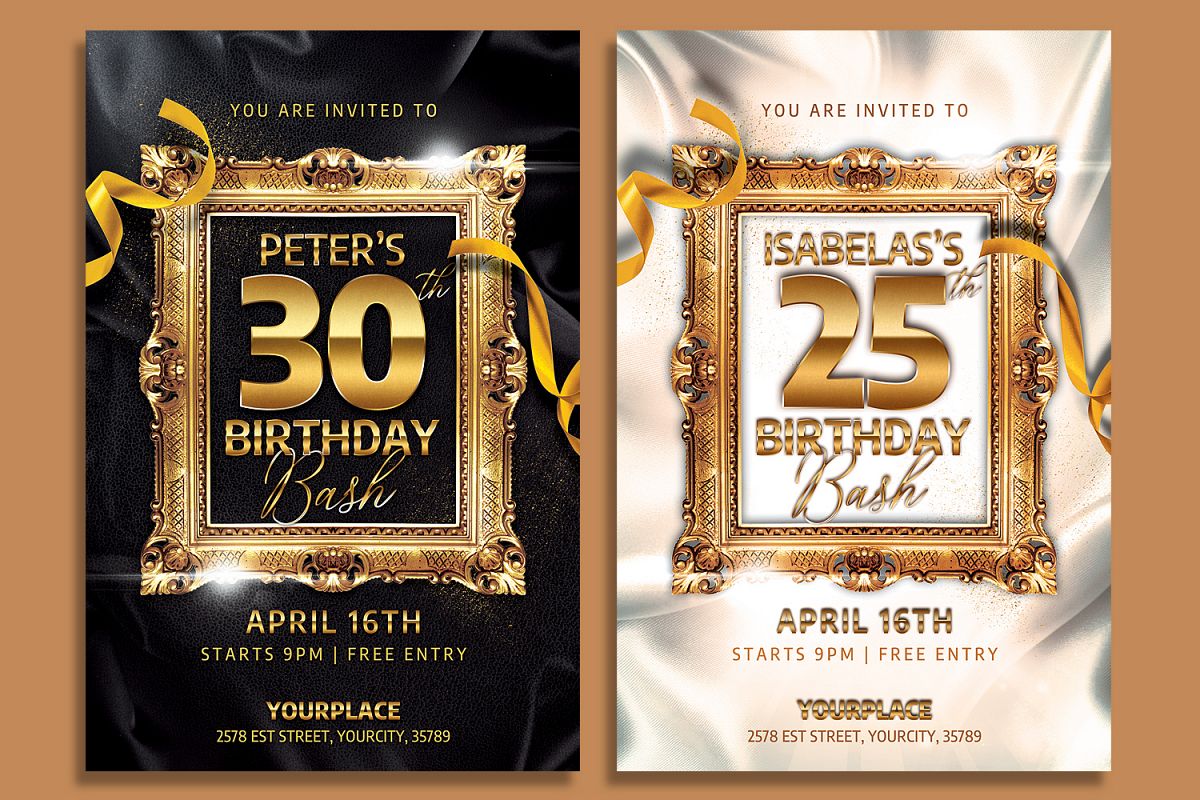 Cly Birthday Invitation Flyer 293057 Flyers Design Bundles Cly Birthday Invitation Flyer