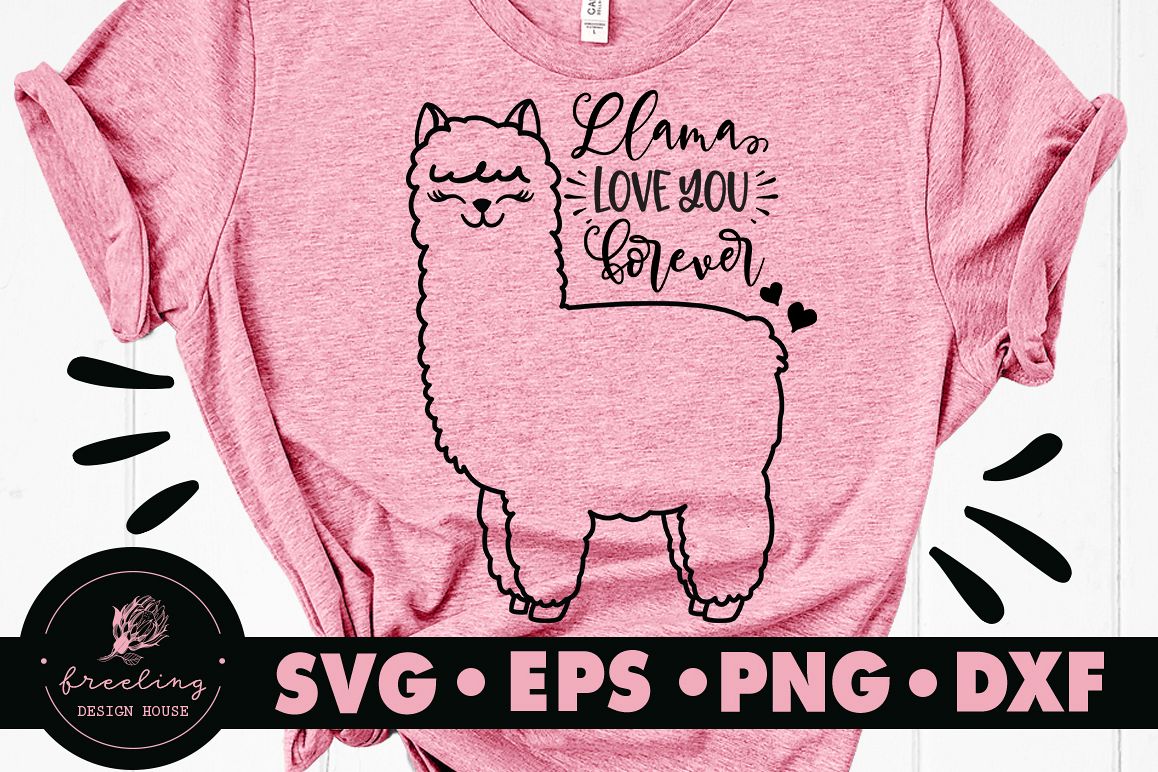 Llama Love You Forever SVG DXF EPS PNG example image 1