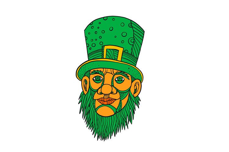 Irish Leprechaun Mono Line Color example image 1