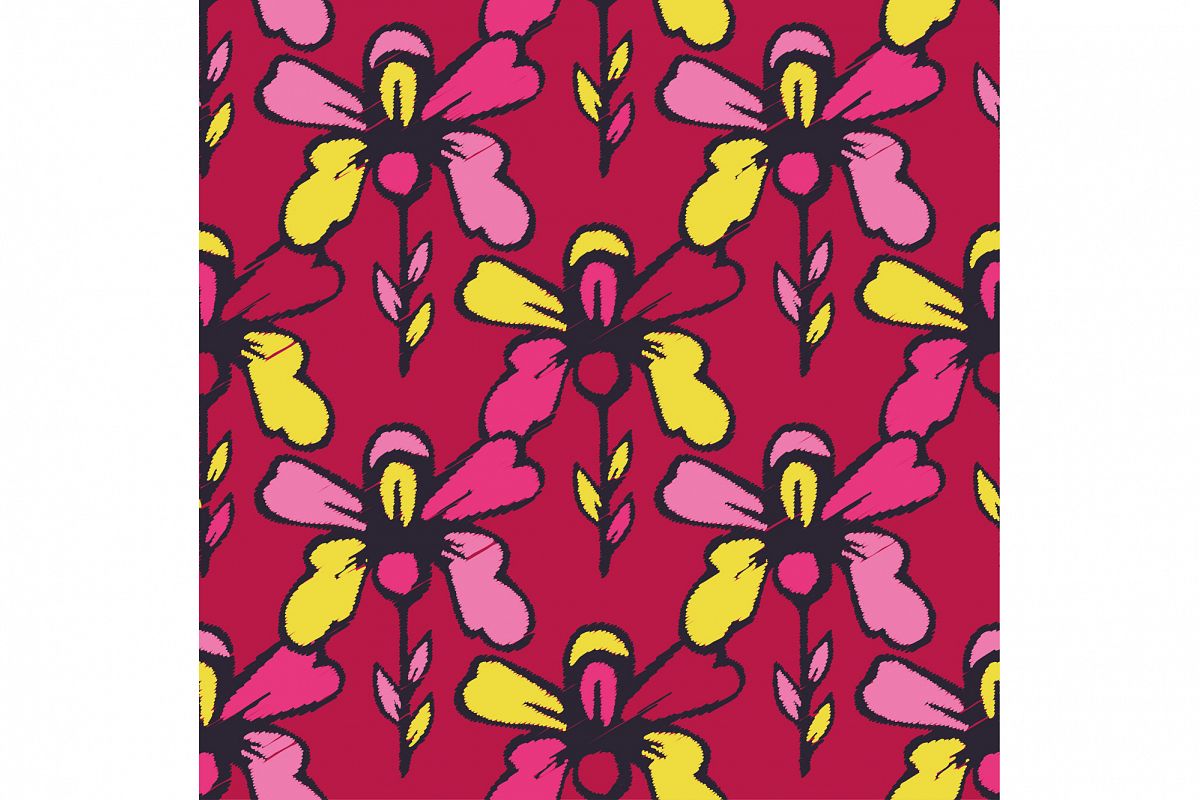 Ethnic boho seamless pattern with decorative flowers. example image 1