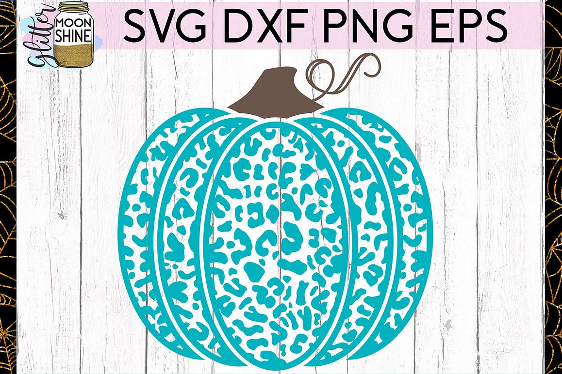 Leopard Print Pumpkin SVG DXF PNG EPS Cutting Files example image 1