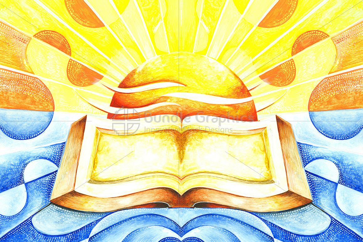 Painting of Open Book Sun Rays example image 1