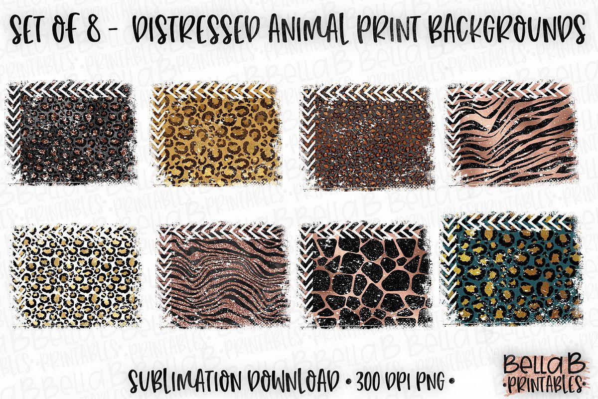 Animal Print Sublimation Background Bundle, Leopard Print