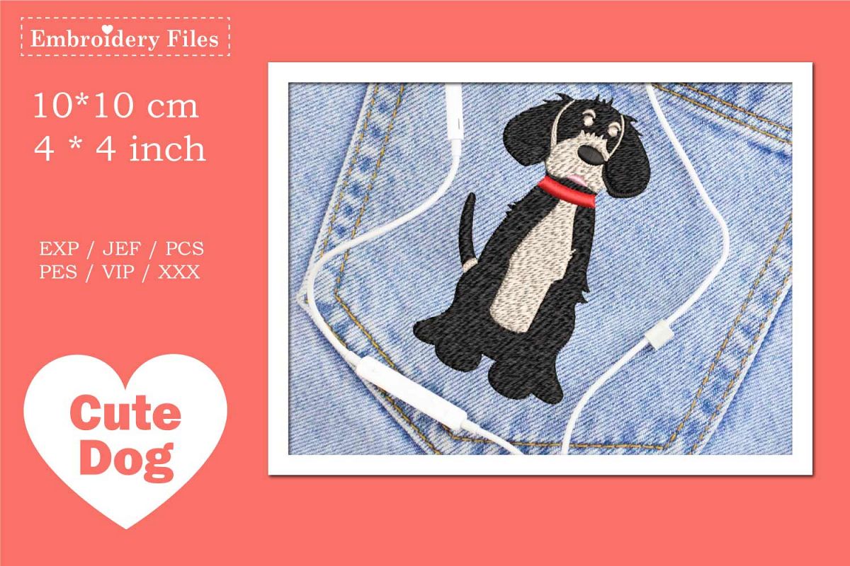 Cute big Dog - Embroidery File example image 1