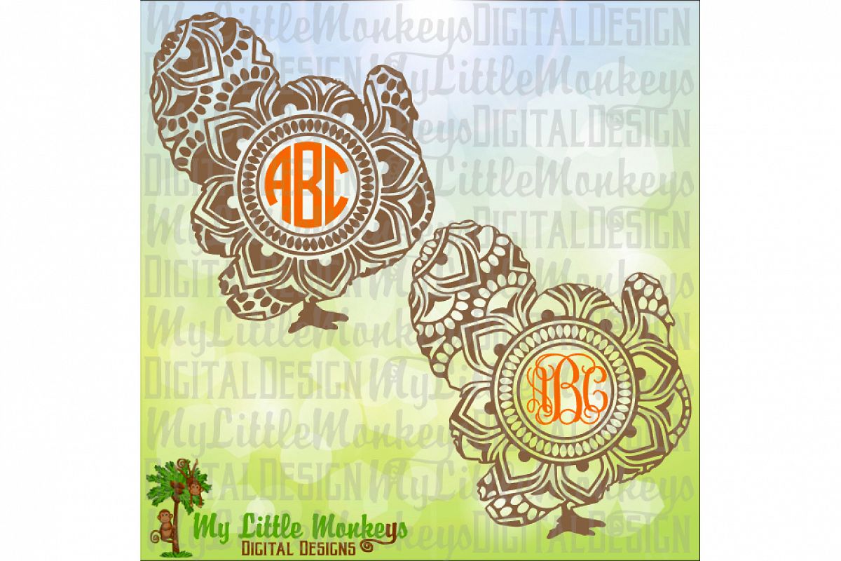 Turkey Mandala Monogram Base example image 1