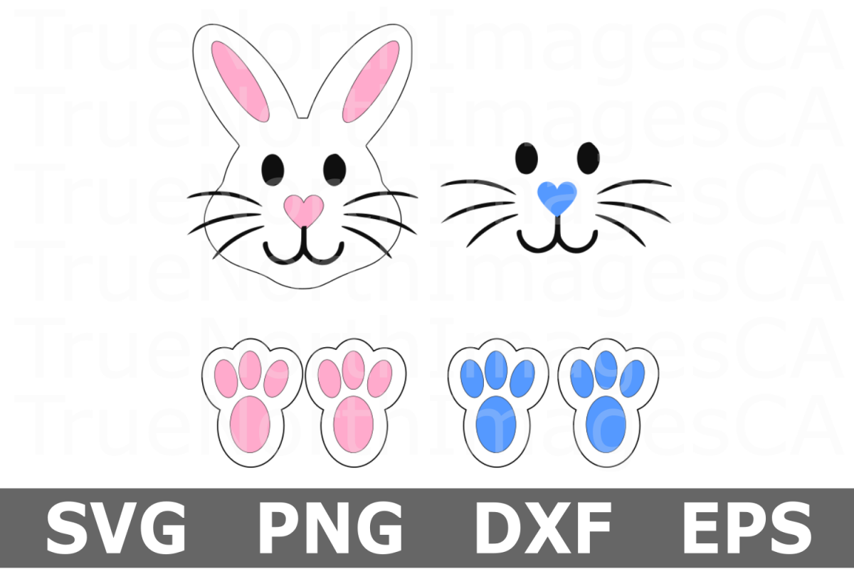 Download Bunny Face and Feet - An Easter SVG Cut File