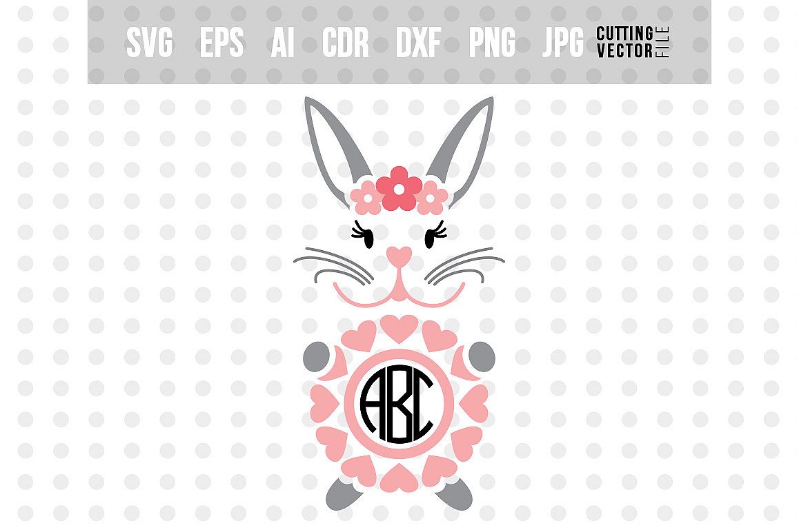 Rabbit Monogram SVG - Cut File for Crafters example image 1