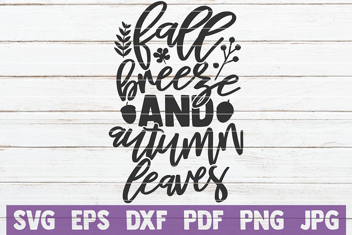 Fall Breeze And Autumn Leaves SVG Cut File example image 1