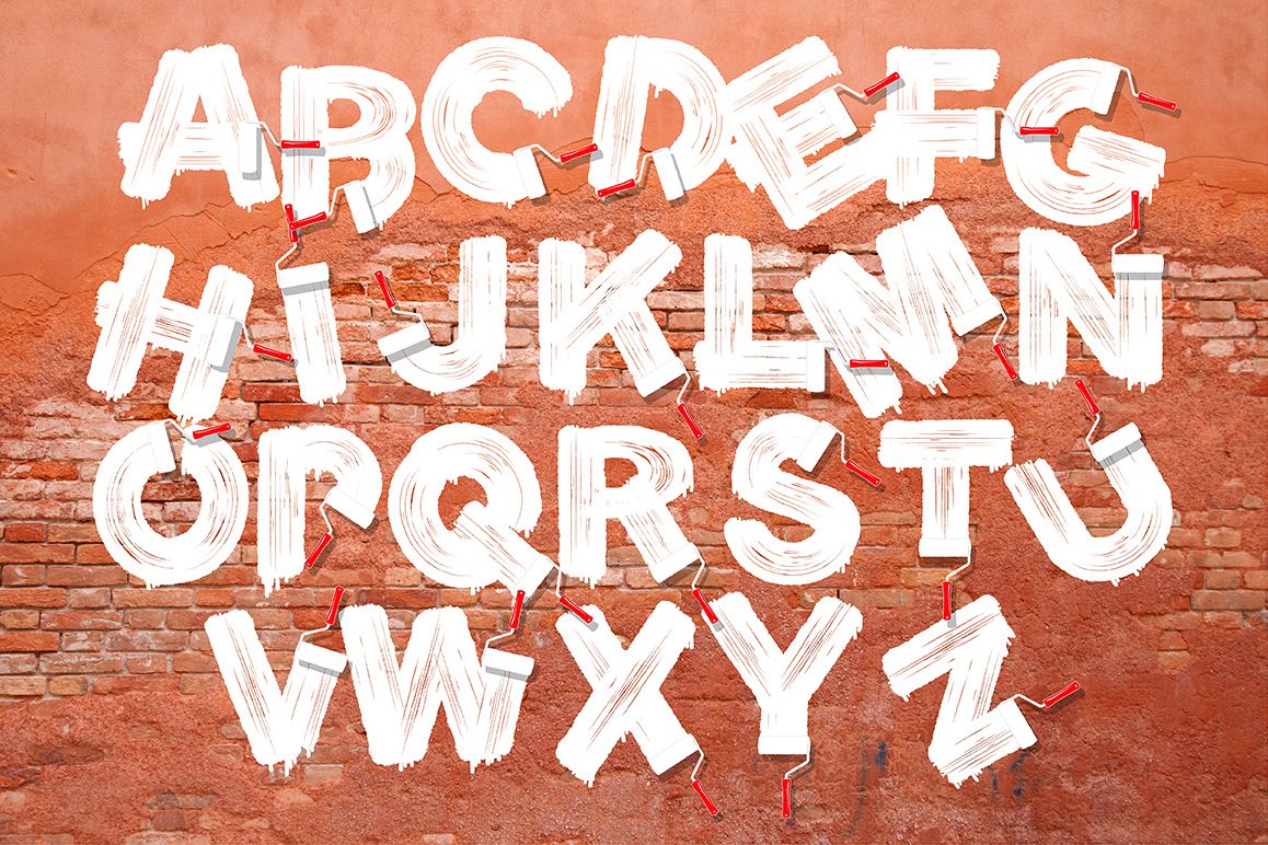 Roller brush letters example image 1