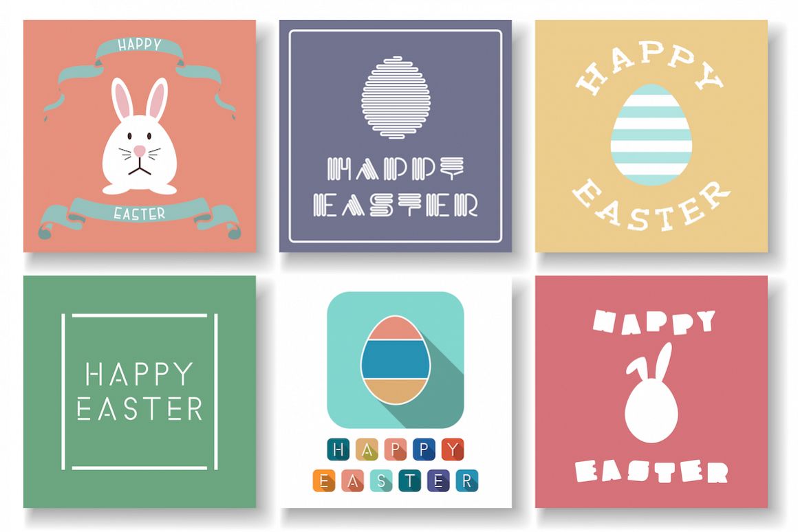 Set of creative Happy Easter cards example image 1