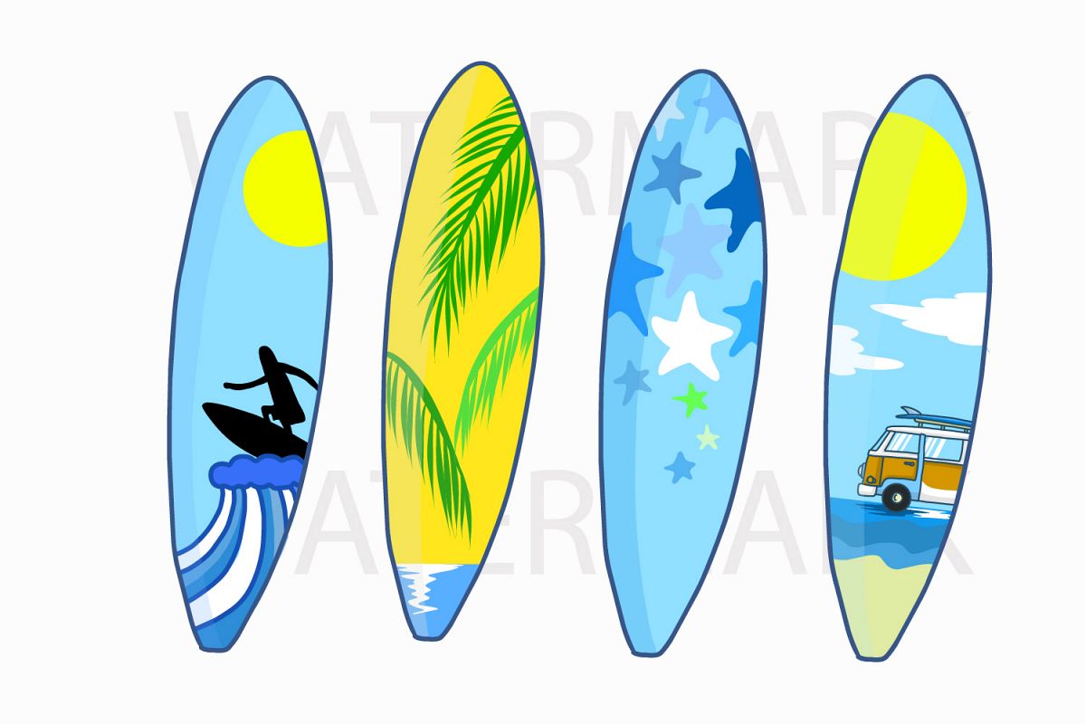 Colorful Surfboard Svg Jpg Png Hand Drawing 97846