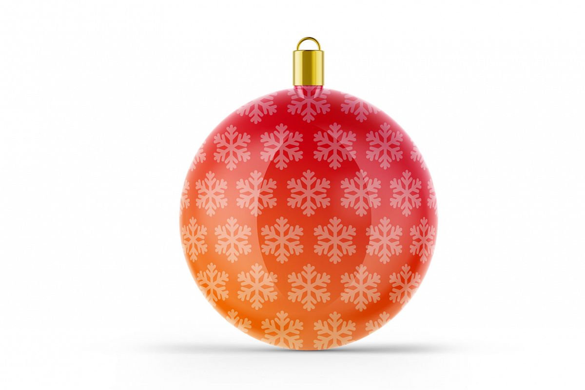 Glossy Christmas Ball Mockup example image 1