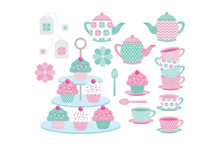 Tea Time-Digital Clipart (LES.CL08) example image 1