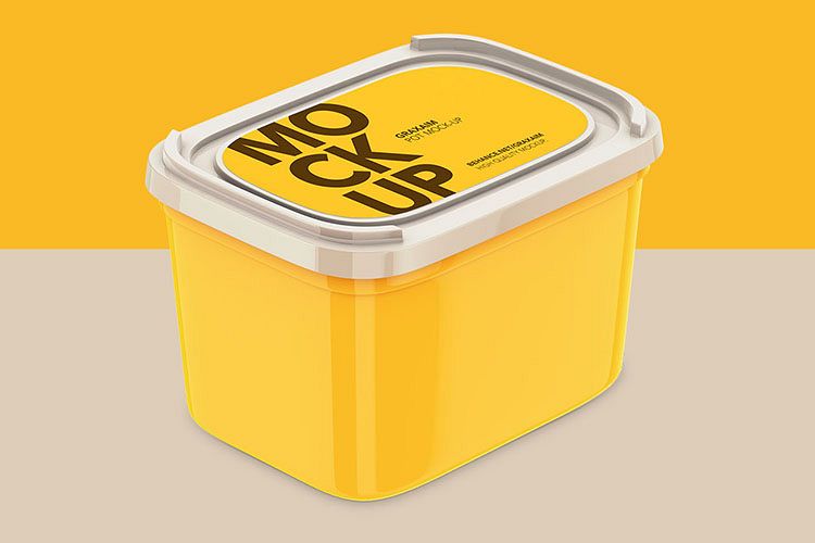 Plastic Container Mockup - With Paper Label example image 1
