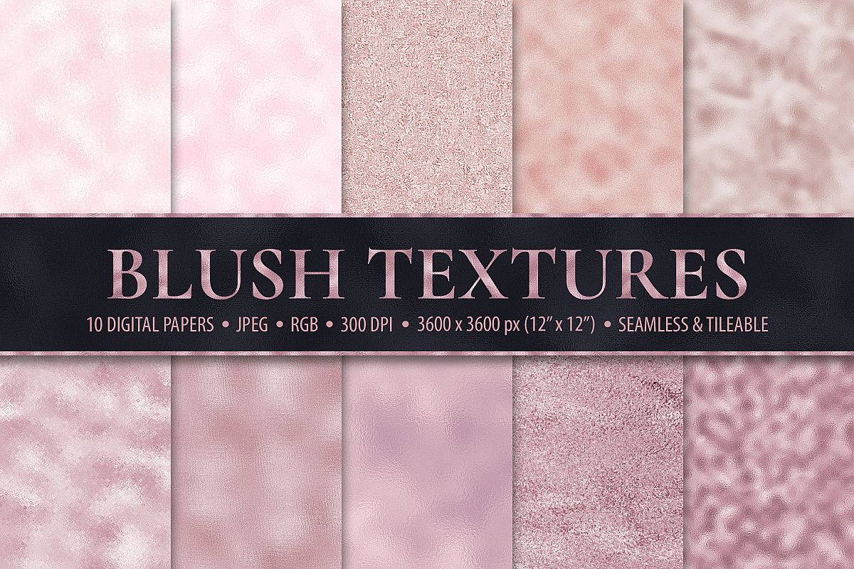 Blush Digital Papers - 10 Seamless Pink Foil Textures example image 1
