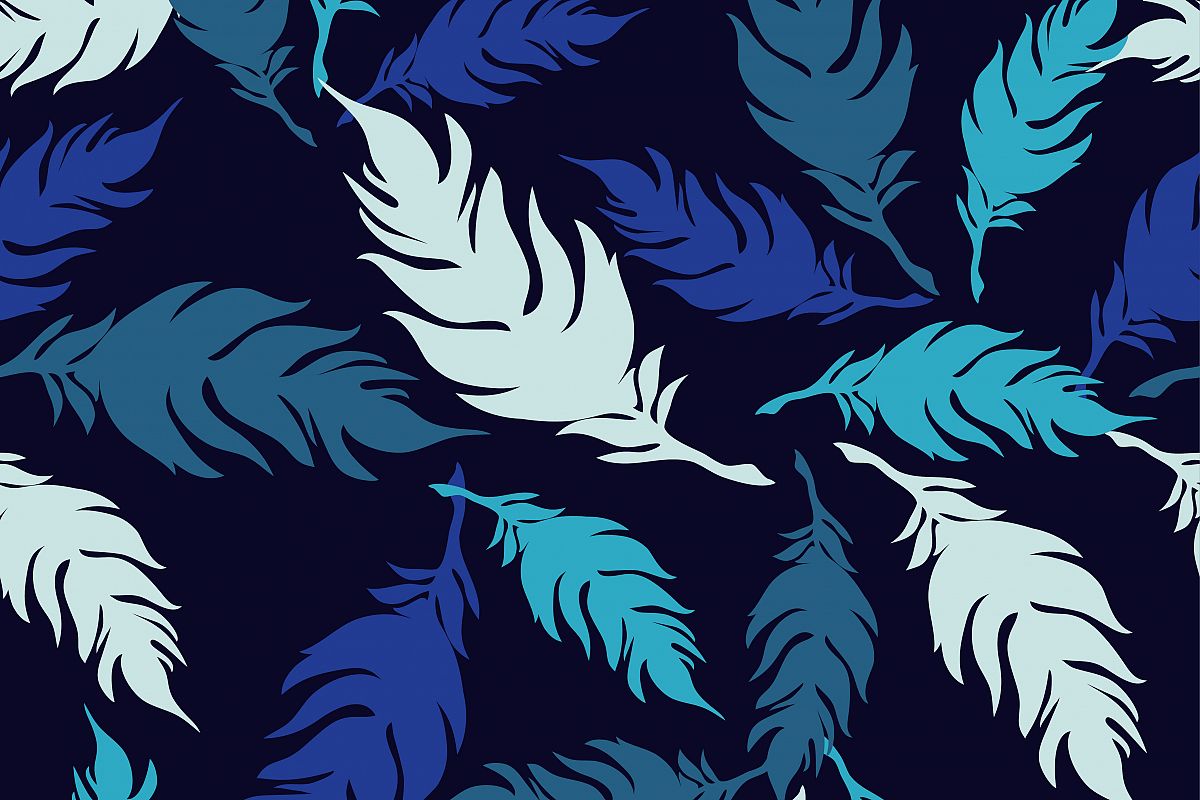 Seamless vector background with decorative feathers. Cloth design, wallpaper. Textile rapport. example image 1