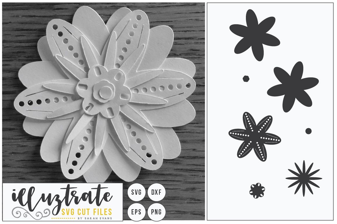 3D Flower SVG Cut Files - Flower SVG - Layered Flower DXF example image 1