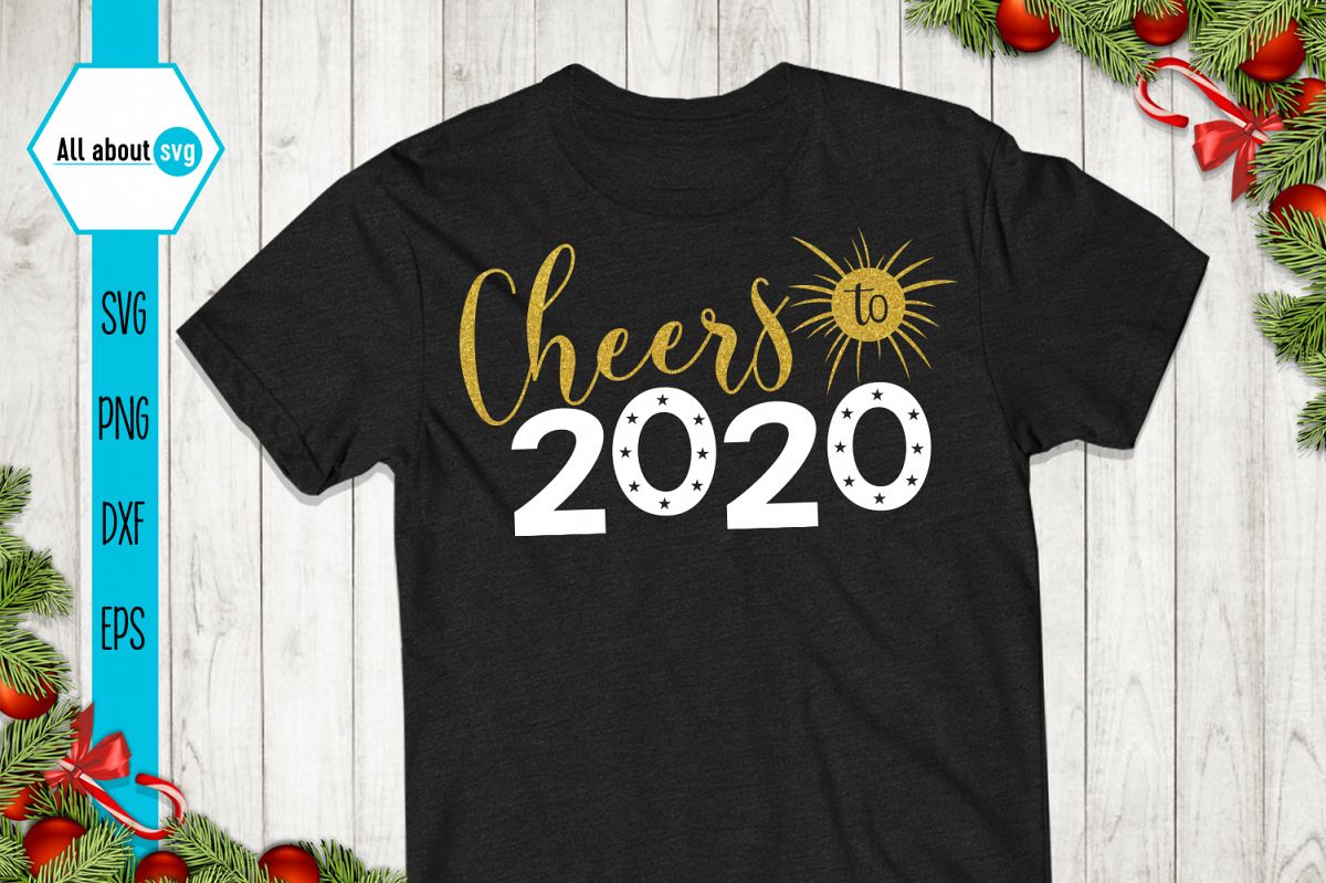 Cheers To 2020 Svg, New Year Glitter Svg example image 1