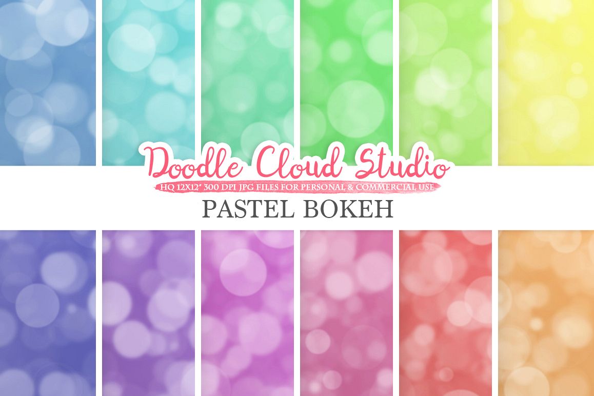 Bokeh digital paper, Pastel colors Bokeh Overlay, Bokeh backgrounds, Instant Download, for Personal & Commercial Use example image 1