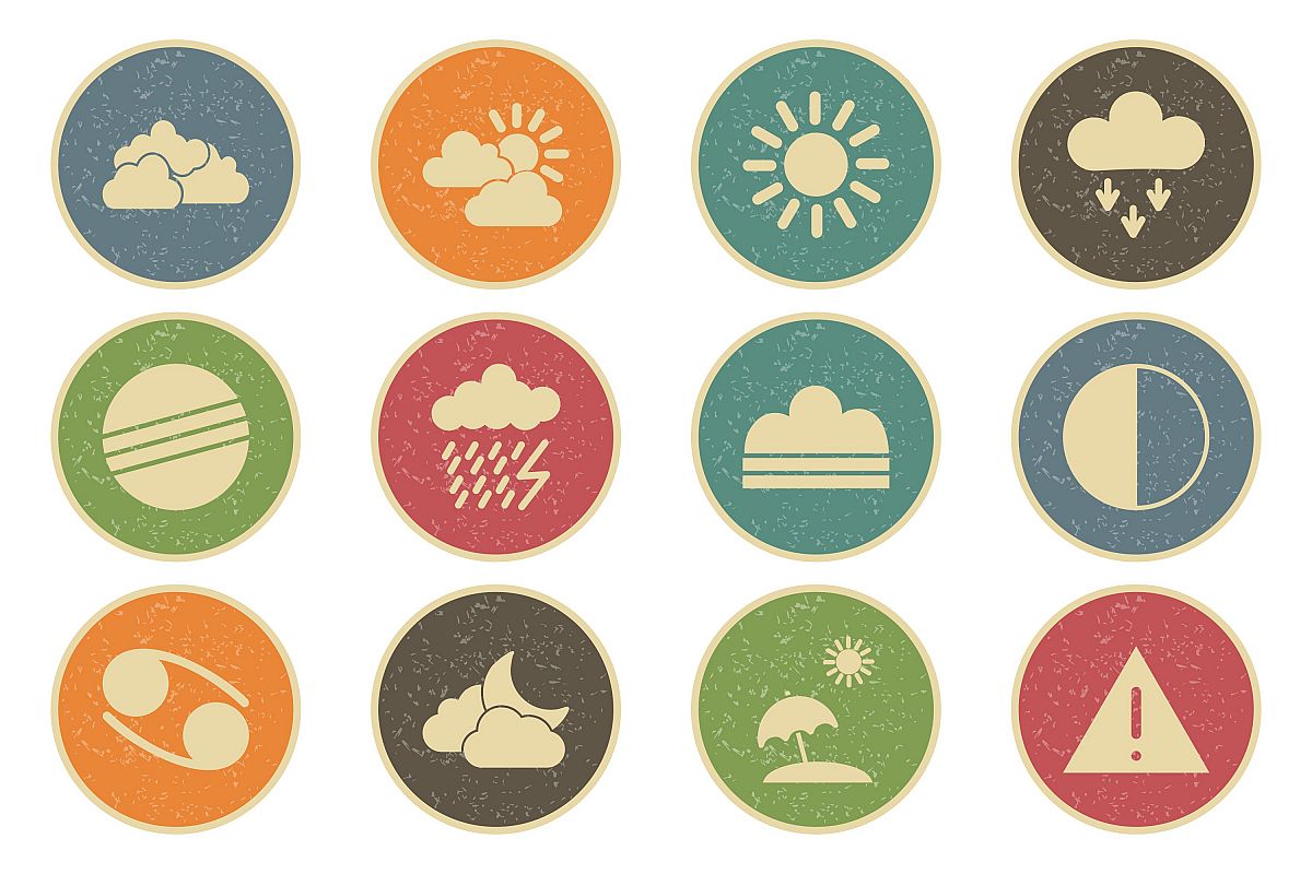 Set Of Weather And Season Icons example image 1