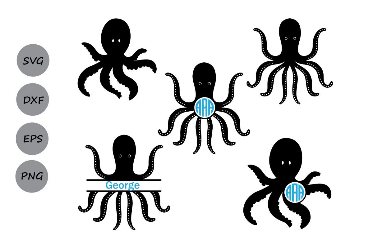 Download Octopus SVG, octopus monogram svg, Octopus DXF, octopus ...