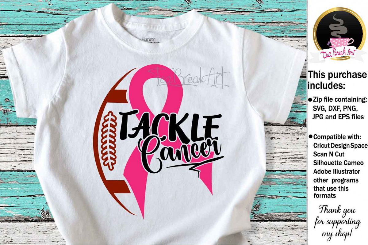 Tackle Cancer Breast Cancer Awareness Cutting Files 1069 example image 1