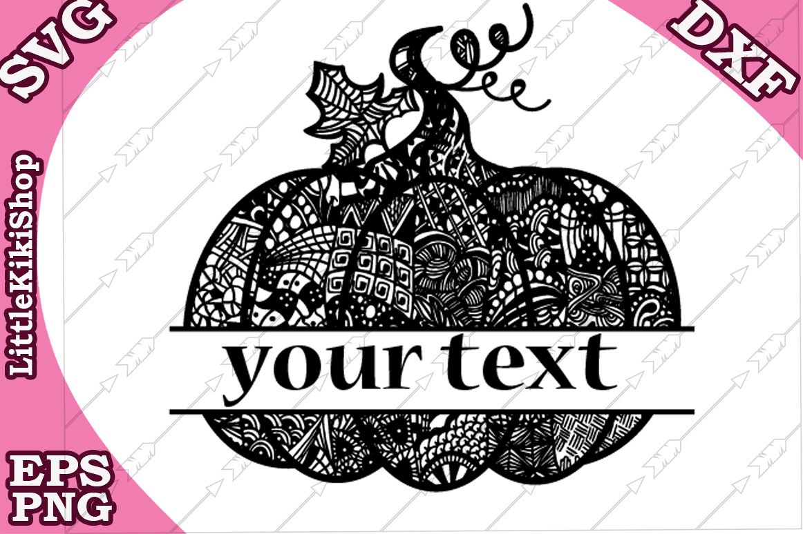 Pumpkin Split Monogram Svg, Mandala Pumpkin Svg,Fall clipart example image 1