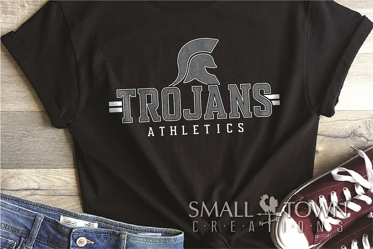 Trojans Athletics, Team, Sorts, logo, PRINT, CUT & DESIGN example image 1
