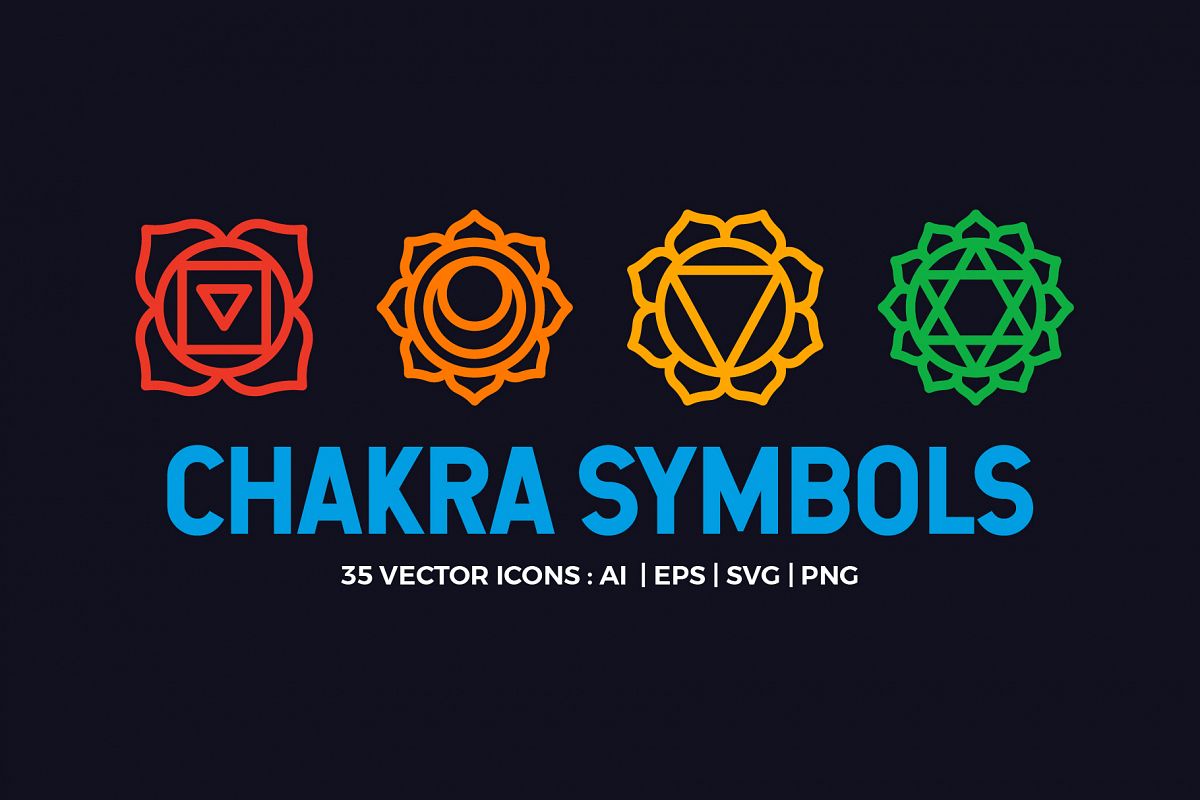 Chakra Symbols Set Spiritual Vector example image 1