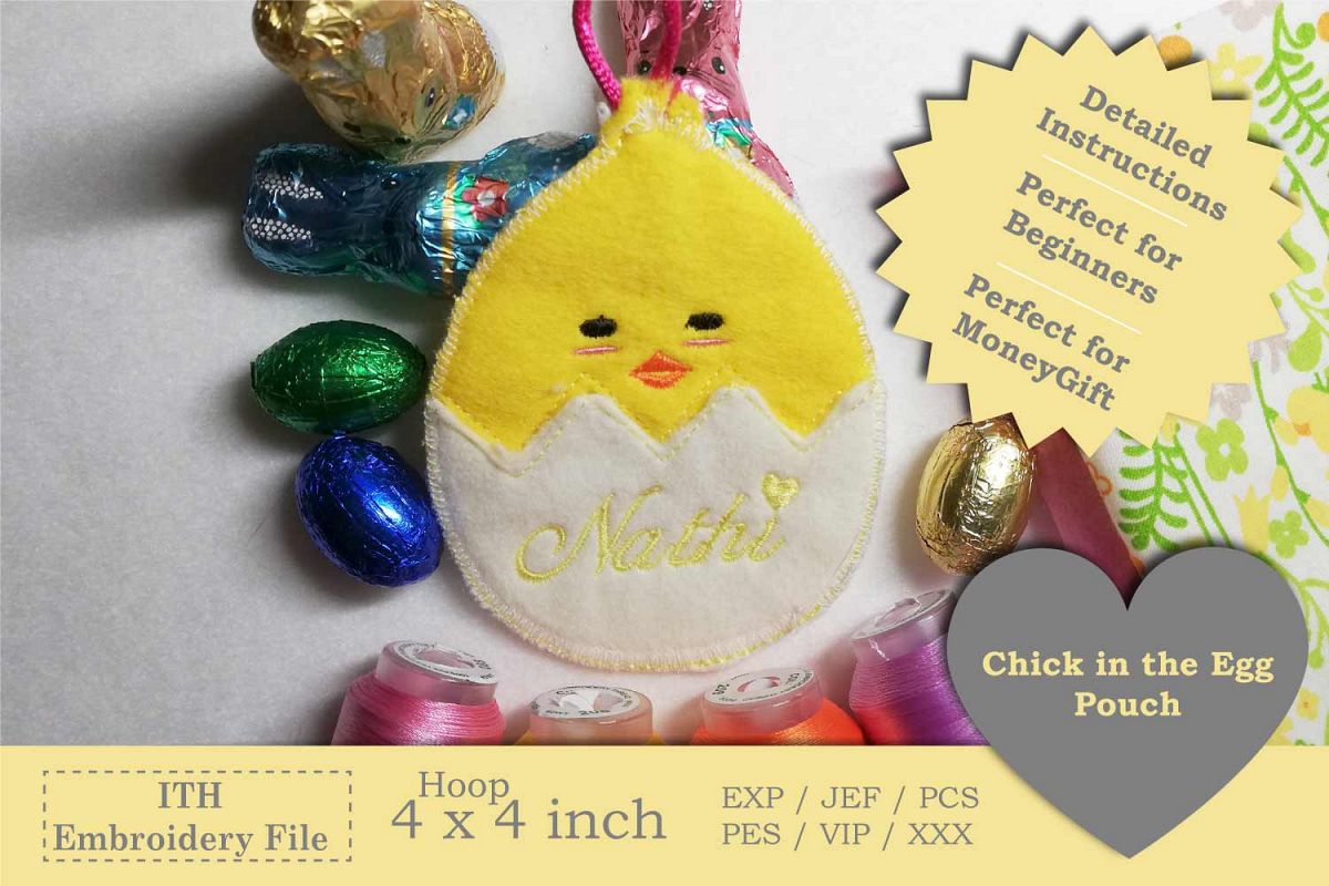 ITH - Chick in Egg Pouch - Great Idea for Money Gifts example image 1