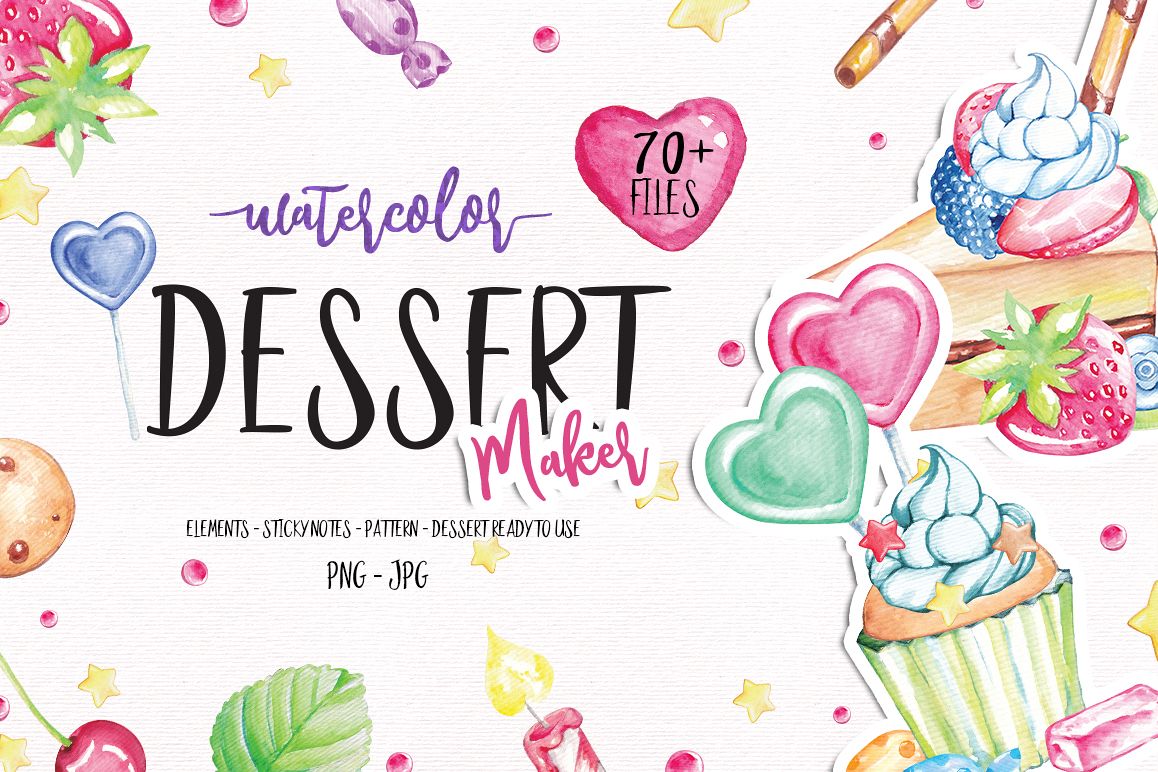 Watercolor Dessert maker example image 1