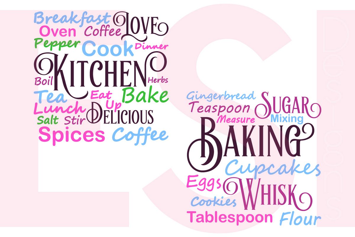 Kitchen and Baking Subway Art Set example image 1