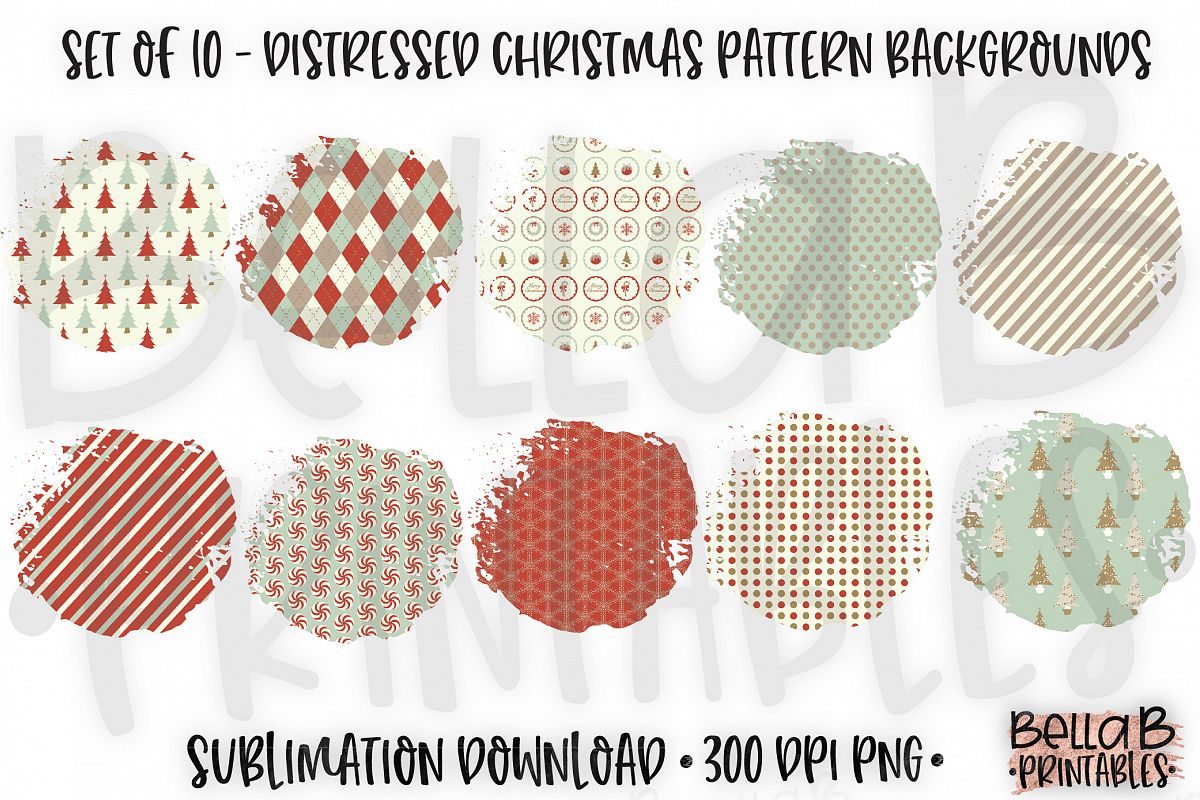 Christmas Sublimation Background Bundle, Christmas Frames example image 1