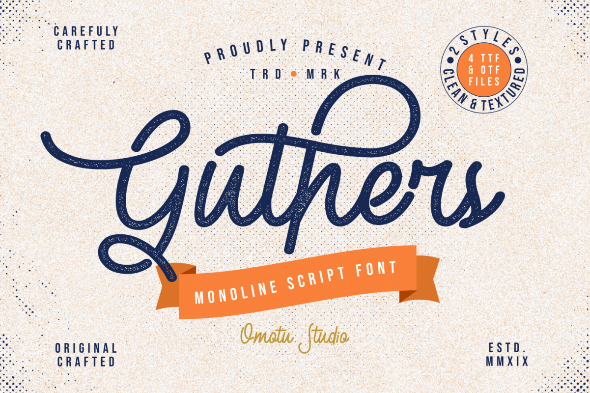 Guthers - Monoline Script Font example image 1
