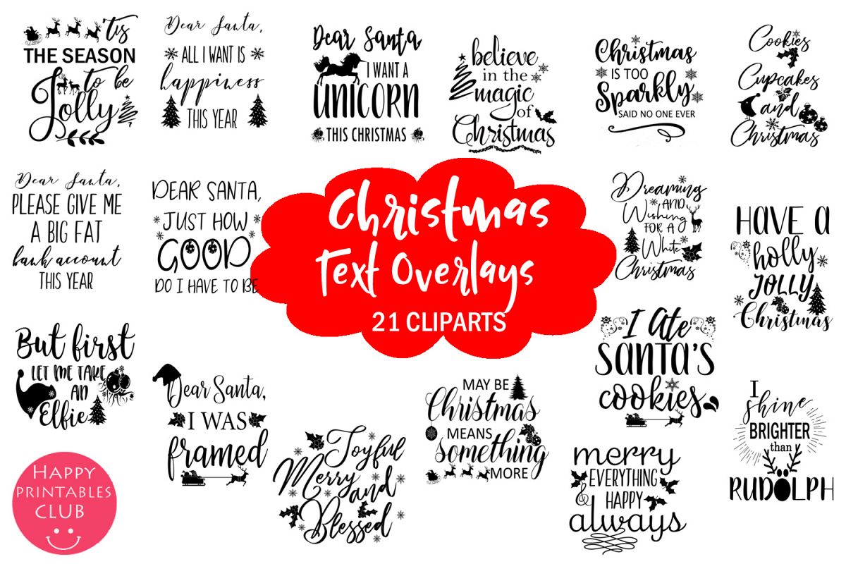 Christmas Holidays Text Overlays Clipart-Christmas Overlays example image 1