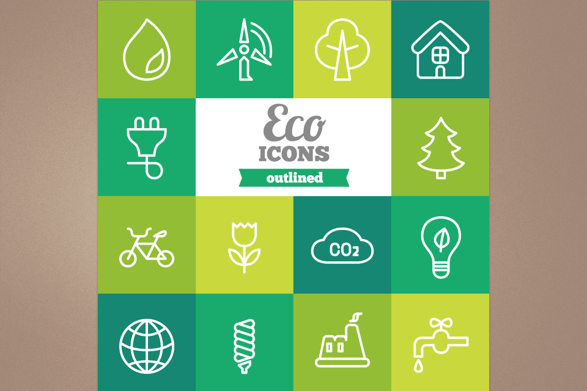 Outlined Eco icons example image 1
