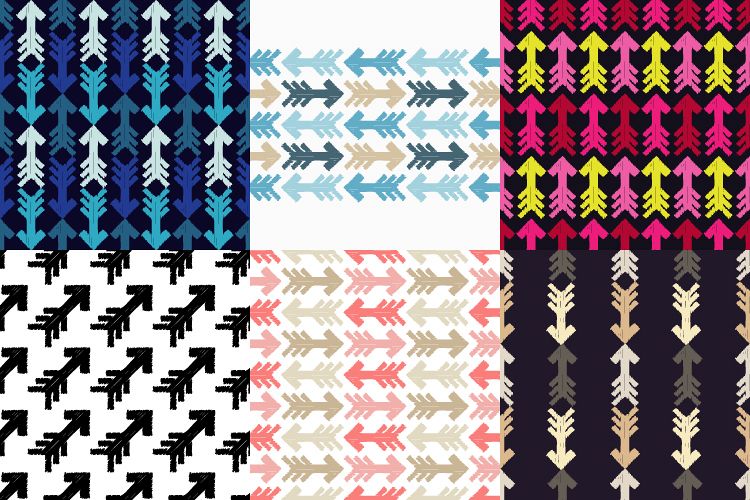 6 Ethnic boho seamless pattern. Arrows scribble texture. example image 1