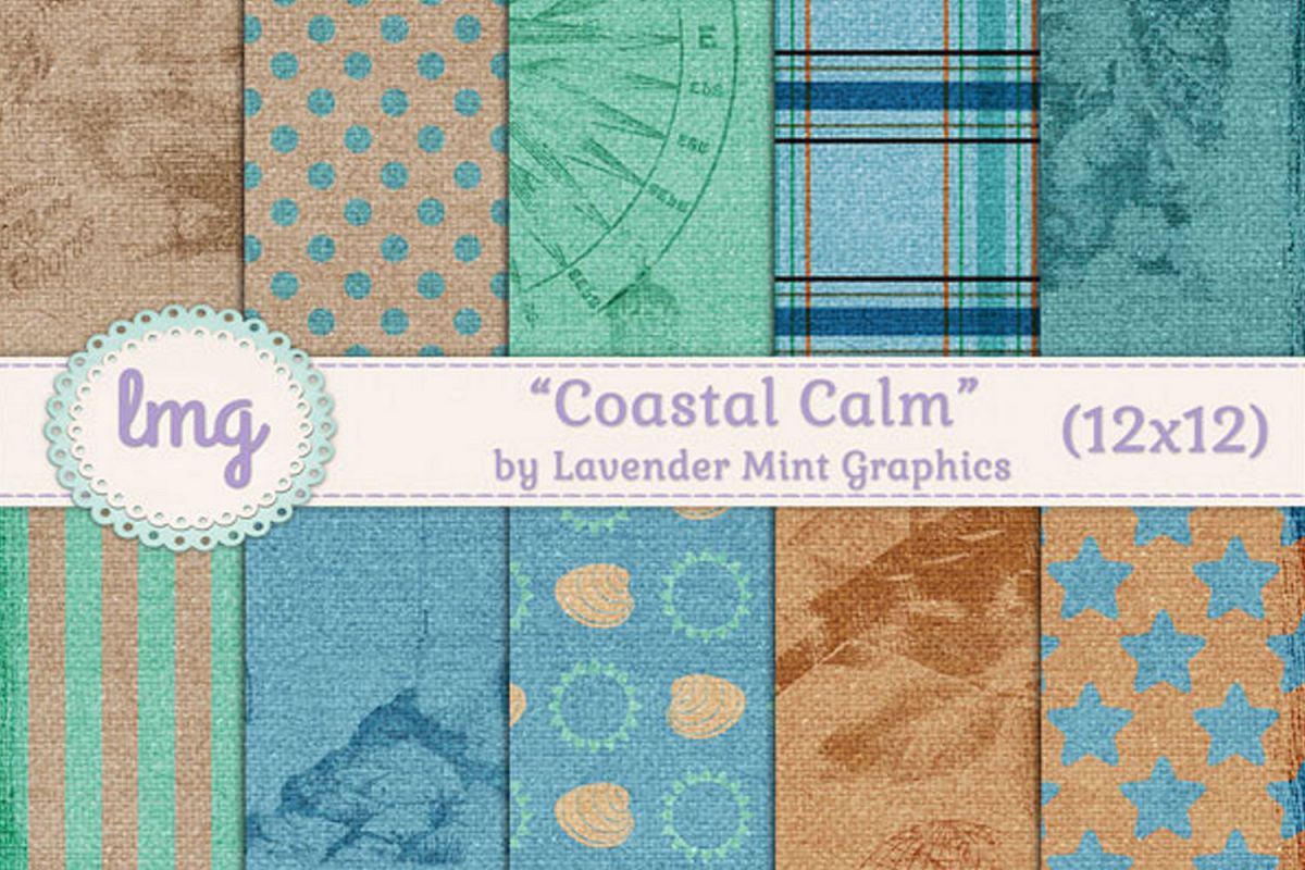 Coastal Calm Digital Paper example image 1