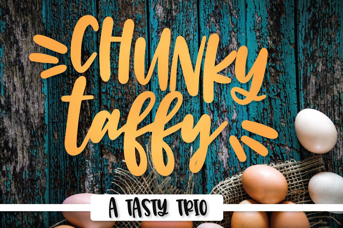 Chunky Taffy - A Script Print & Dingbat Hand Lettered Trio! example image 1