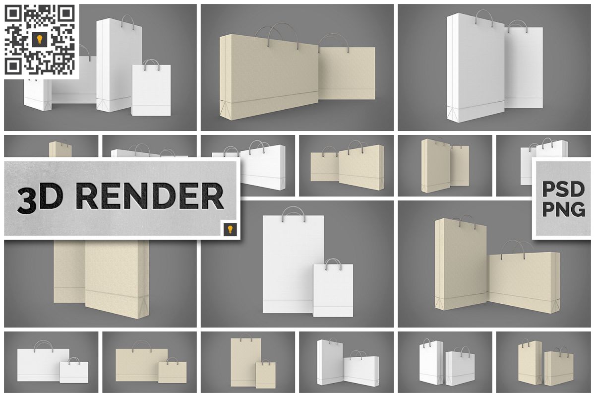 Shopping Bag 3D Render example image 1