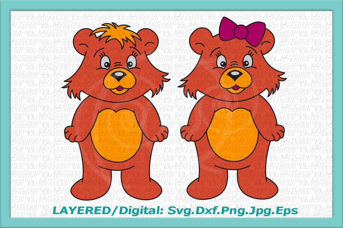 bear svg, cute bear svg, cute bear clipart, bear boy girl example image 1