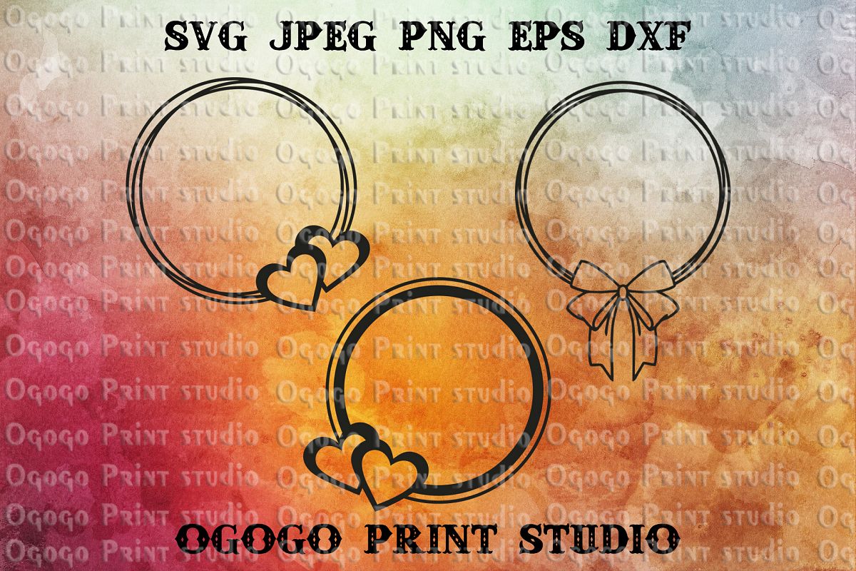 Monogram frame Svg file, Valentine's Day svg file example image 1