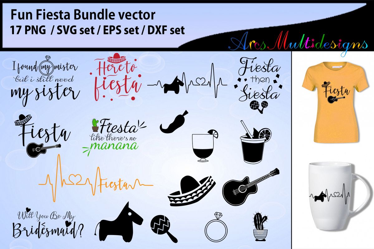 Fiesta Fun Bundle SVG DXF PNG and EPs / Fiesta bundle svg example image 1