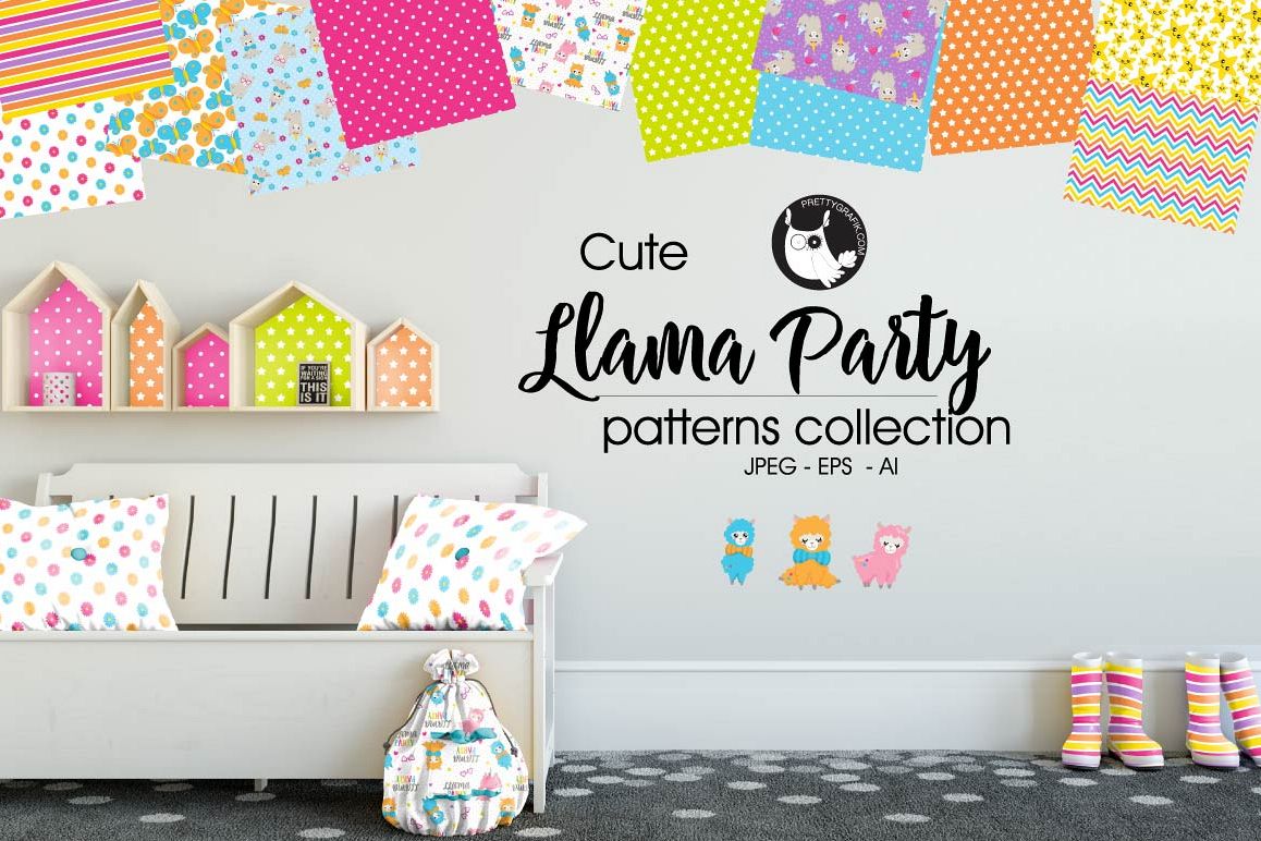 LLAMA-PARTY, digital papers example image 1