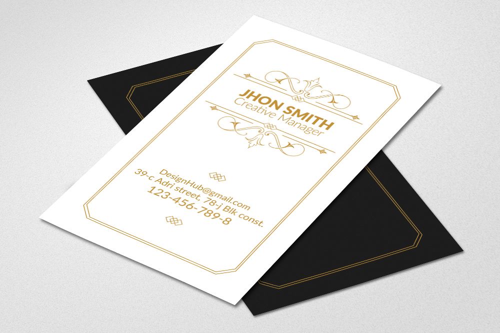 Vertical Black & white Business Cards example image 1