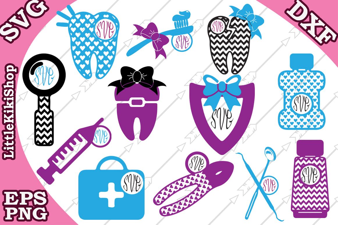 Dentist Svg, Dentist Monogram ,Tooth Svg,Dentist tools Svg example image 1